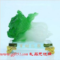 水晶工艺品白菜摆件
