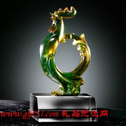 金鸡如意 琉璃工艺品