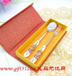 厨美餐具  红玫瑰刀叉匙二件套
