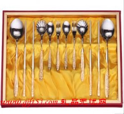 商务礼品 镀金餐具龙凤呈祥（10套装）
