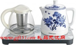 微电脑触控青花牡丹陶瓷套装茶宝