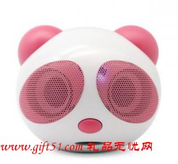 可爱熊猫U盘音箱带遥控器FM收音机