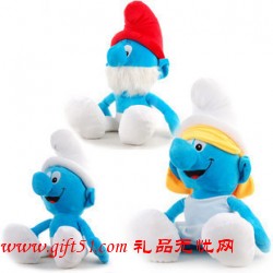 蓝精灵毛绒公仔