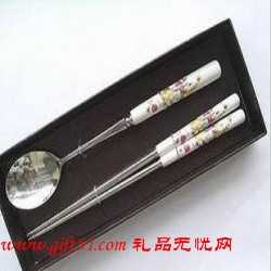 高档骨瓷筷勺2件套
