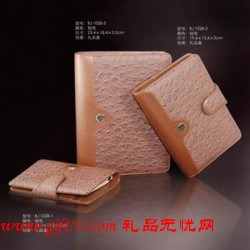 进口PU面料高档记事本册定做