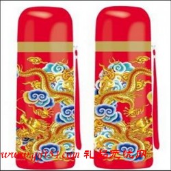 祥龙送福真空单吊保温杯定制