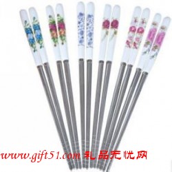 强化骨瓷不锈钢筷子定制