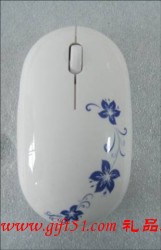 青花单边小碎花鼠标,青花无线鼠标定制