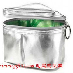 银色PU化妆包,手提包定制