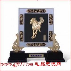 马到成功金乌炭雕摆件定制 商务礼品