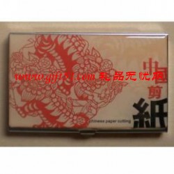 中国剪纸名片盒夹/国粹金属名片夹