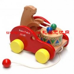 拖拉敲敲小熊玩具车定制  益智玩具