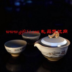 紫砂瓷盛世银妆仁心茶具定制