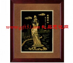 珠海渔女金箔画定制,广州金箔画厂家