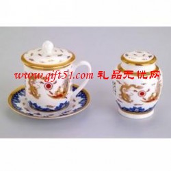 茶叶罐陶瓷杯三件套定制 中秋礼品