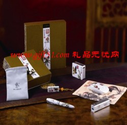 中国风花鸟系列商务套装（钢笔+移动电源+鼠标+U盘+鼠标垫）