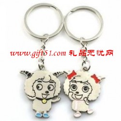 聪明喜洋洋情侣钥匙扣定制,广告促销钥匙扣礼品定做