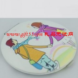 .铝制圆形飞碟化妆镜