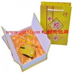 帝王黄瓷商务套装礼品定制