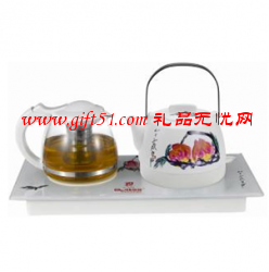 齐白石名画玻璃套装水壶