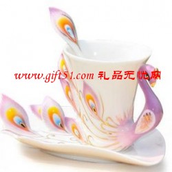 孔雀珐琅咖啡杯