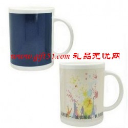 广告直筒陶瓷变色杯