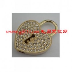 定制珠宝金钻心形U盘