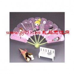 韩版卡通塑料六折广告宣传扇子 印LOGO扇子