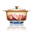 美国康宁 VISIONS晶彩透明锅四叶草花色(3.5L浅）